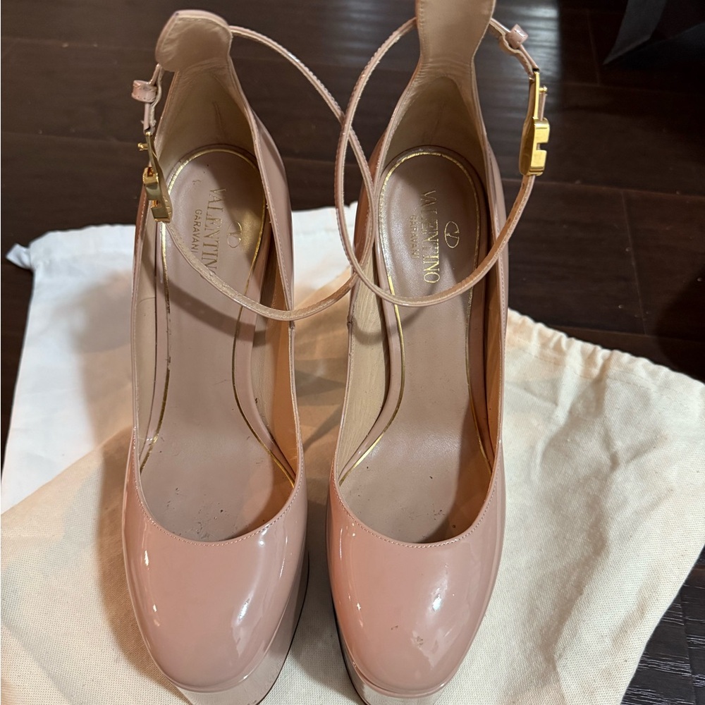 Valentino Nude Patent Leather Heels